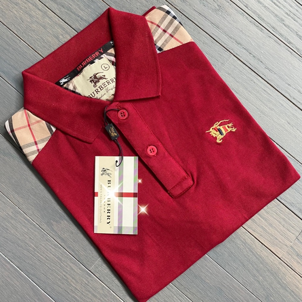New Mens polo slim fit Large red shirt